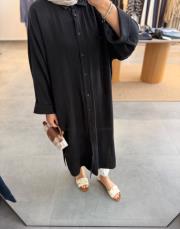 siyah oversize müslin tunik 3