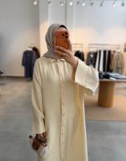 krem oversize müslin tunik 3