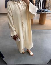 krem oversize müslin tunik 4