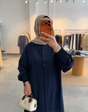 lacivert kolu nervürlü tunik 3