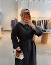 siyah oversize tesla tunik elbise 3