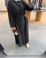 siyah oversize tesla tunik elbise 4
