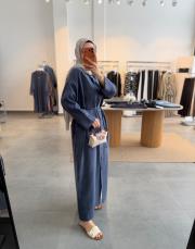 lacivert oversize tesla tunik elbise 2