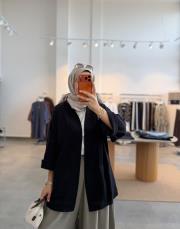 siyah müslin kimono ceket 2