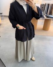 siyah müslin kimono ceket 3
