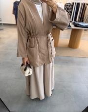 sütlü kahve müslin kimono ceket 3