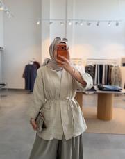 bej müslin kimono ceket