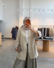 bej müslin kimono ceket 2