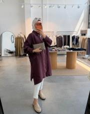 bordo 3414 yanları  çıtçıt detaylı kap