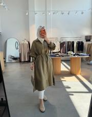 olive 3439 apolet detaylı fermuarlı kap 2