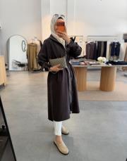 kahve 3439 apolet detaylı fermuarlı kap 5