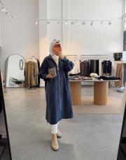 lacivert 3439 apolet detaylı fermuarlı kap 2