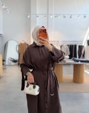 kahve 10753 gömlek tunik 4