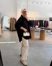 siyah oversize keten gömlek 3