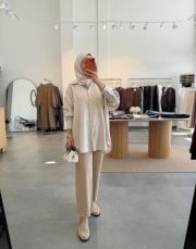taş oversize keten gömlek 2