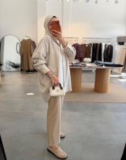 taş oversize keten gömlek 3