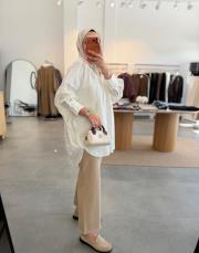 beyaz oversize keten gömlek 3