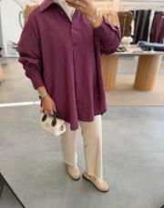 mürdüm oversize keten gömlek 4