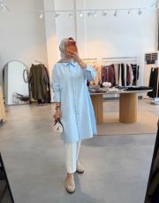 bebe mavisi 6594 gömlek tunik