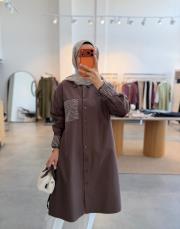 kahve 6594 gömlek tunik 2