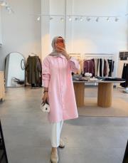 pembe 6594 gömlek tunik