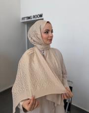 açık krem native şal-06