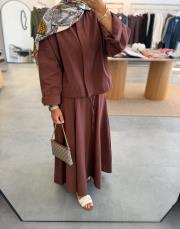 koyu gül kurusu rana etekli takım 4