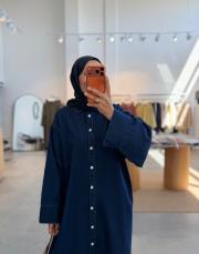 lacivert 9144 denim araboy gömlek kap 2