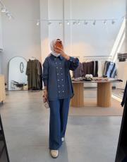 lacivert 6295 denim takım