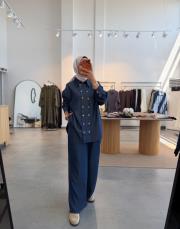 lacivert 6295 denim takım 3