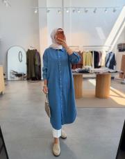 mavi 5836 denim araboy gömlek