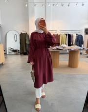 bordo 2229 araboy gömlek tunik