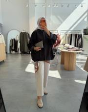 acı kahve oversize bomber ceket