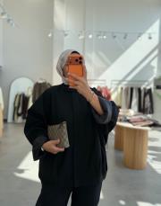 siyah oversize bomber ceket 2