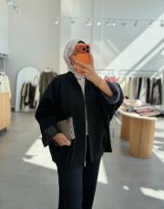 siyah oversize bomber ceket 3