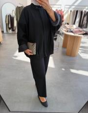 siyah oversize bomber ceket 4