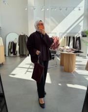 koyu mürdüm oversize bomber ceket 4