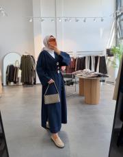 lacivert 1001 denim broşlu kimono kap 4