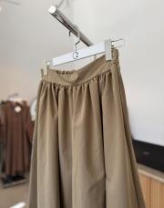 olive büzgülü gabardin etek 2
