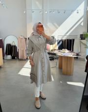 taş fermuar detaylı twist tunik