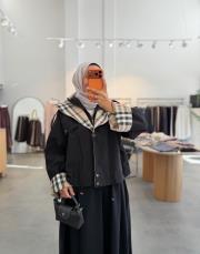 siyah 175 fermuarlı kap trenç