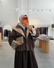 kahve 175 fermuarlı kap trenç