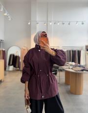 bordo 70197 beli lastikli trenç 2