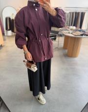 bordo 70197 beli lastikli trenç 3