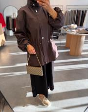 kahve 70197 beli lastikli trenç 3
