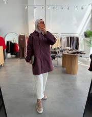 bordo 1783 yakası kareli premium trenç