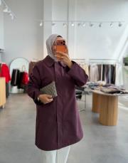 bordo 1783 yakası kareli premium trenç 2