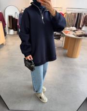 lacivert yarım fermuar detaylı sweatshırt 3
