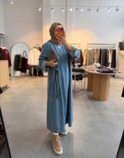 buz mavi denim kimono kap 2