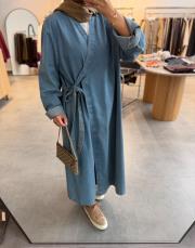 buz mavi denim kimono kap 4